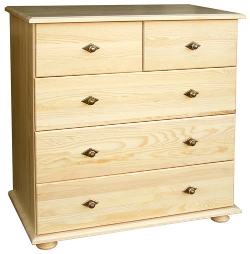 komoda drewniana KDM11a, drewno lite sosnowe lakierowane, stopka