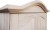 Szafa drewniana SDM-2a, drewno lite modrzew, wykończenie biała patyna retro wieniec górny ozdobny, dolny - profilowany, front drzwi - fala, uchwyt B-090 ze szyldem w starym złocie