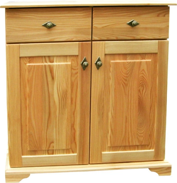 Komoda drewniana KDM-7c, drewno lite modrzew lakierowany, wieniec dolny profilowany