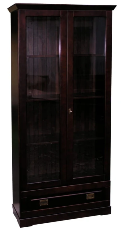 drewniana witryna WDB2a, drewno lite olcha, kolor wenge