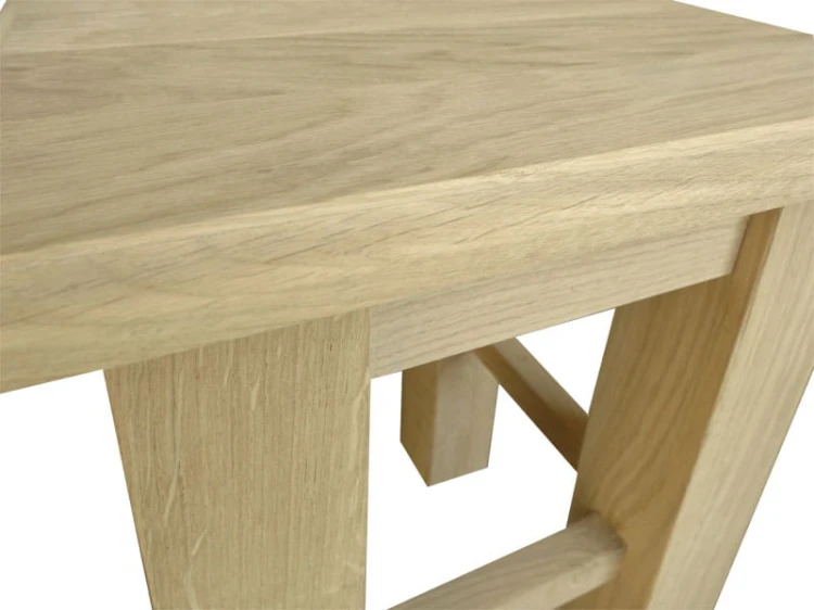 Taboret dębowy XL, lakier bezbarwny