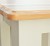 Taboret drewniany XL, kolor kryty ecru z blatem modrzew naturalny lakierowany