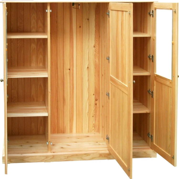 Komoda drewniana KDM-13c, drewno lite modrzew, front prosty, cokół dolny prosty