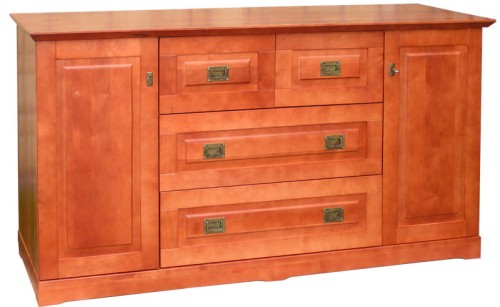 komoda drewniana KDB3b, drewno olcha, kolor calvados