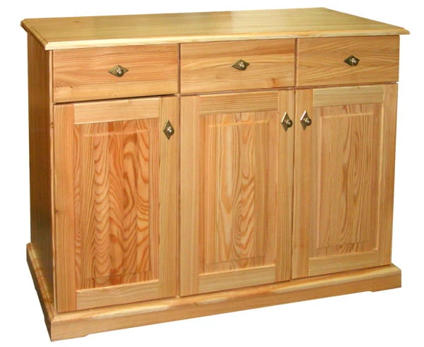 komoda drewniana KDM-9b, drewno modrzew, cokół prosty