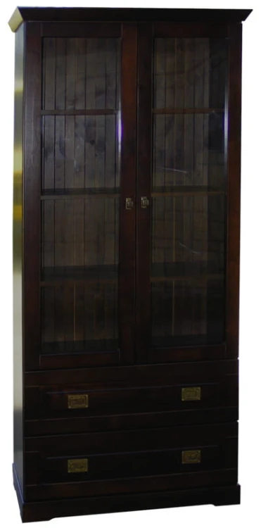 witryna drewniana WDB2b, drewno lite olcha, kolor wenge