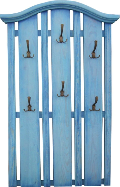 wieszak drewniany WM-1, drewno modrzew patyna niebieska, wieszak z-375 G4