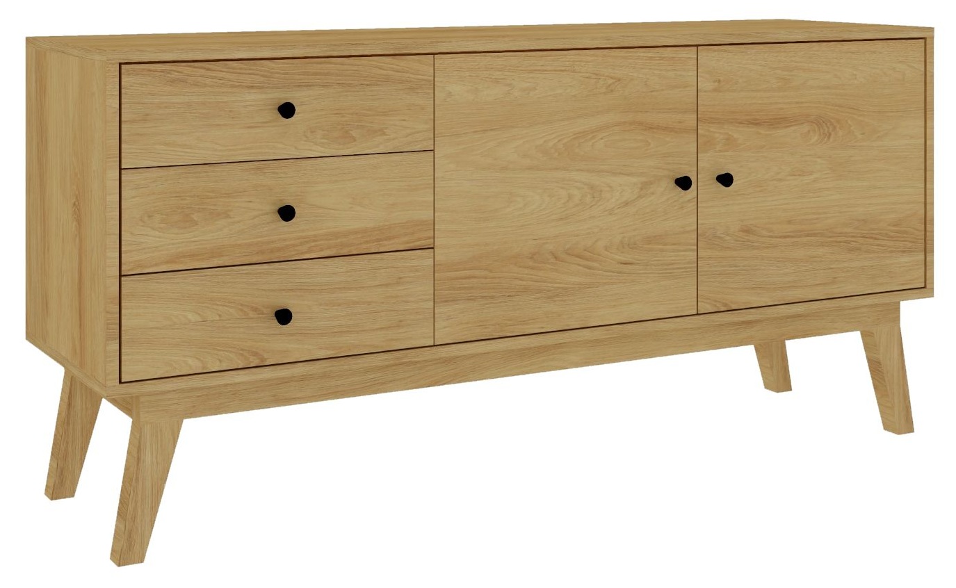 komoda dębowa do salonu skandynawska forma FK-16