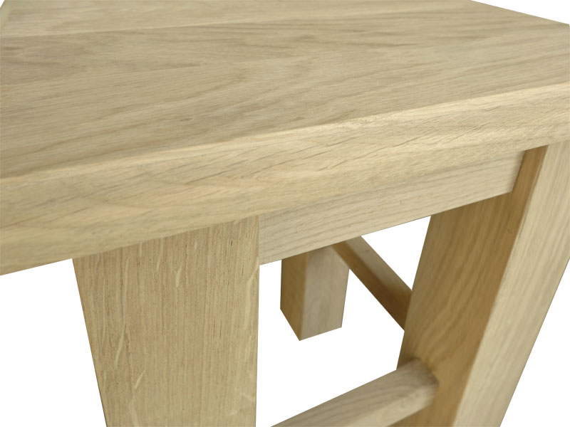 taboret z drewna litego dębowego